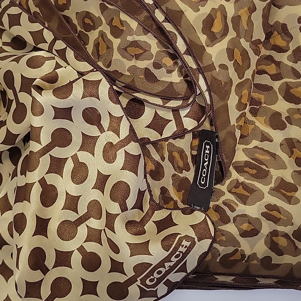COACH 2/1 Reversible Signature/Animal print Rectangular Scarf